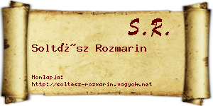 Soltész Rozmarin névjegykártya